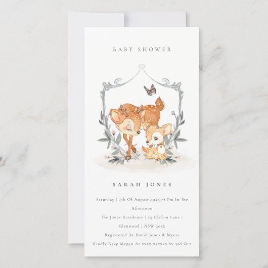 ムームディアファウンフローラクレストベビーシャワー招待状 サンキューカード (正面)