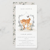 ムームディアファウンフローラクレストベビーシャワー招待状 サンキューカード (正面/裏面)