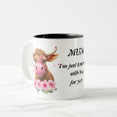 ムームハイランドパーソナライズされたカウコーヒーマグ ツートーンマグカップ (正面左)