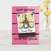 ムームハッピーバースデーInstagramフォトピ素朴ンク カード (黄色い花)