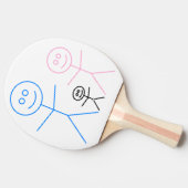 ムームパパ&ベビー棒人間たちスケッチ 卓球ラケット (横)