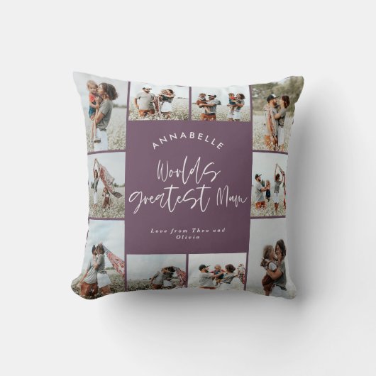 ムームパーエレガントプモダンミニマル写真コラージュ クッション (正面)