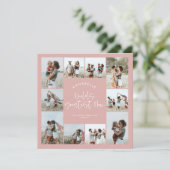 ムームピンクのシックなエレガントモダン写真ミニマルコラージュ 招待状 (スタンド正面)