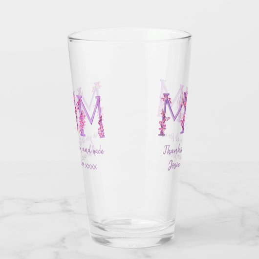 ムームピンクの蘭の花の水の色のメッセーカスタムジ タンブラーグラス (左)