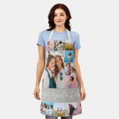 ムームフォトコラージュモダンタイポグラフィシンプルベージュ エプロン (着用した状態)