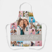 ムームフォトコラージュモダンタイポグラフィシンプルベージュ エプロン (正面)