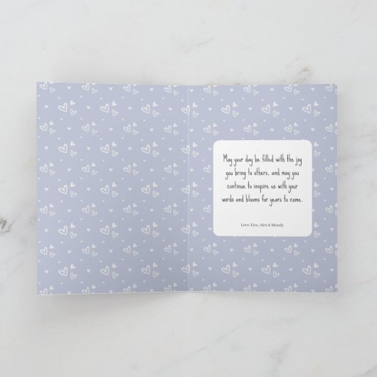 ムームフォトスクエアジルドモノグラムパーソナライズされたと シーズンカード (内部)