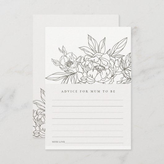 ムームフローラシャワー用ブラウン赤ちゃんスケッチアドバイス エンクロージャーカード (正面/裏面)