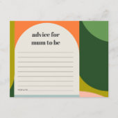 ムームベイビーシャワー用かわいいグルーヴィレトロアーチアドバイス エンクロージャーカード (正面)