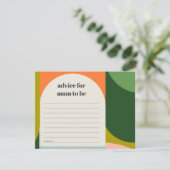 ムームベイビーシャワー用かわいいグルーヴィレトロアーチアドバイス エンクロージャーカード (スタンド正面)