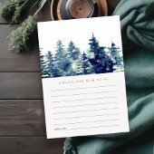 ムームベイビーシャワー用の冬の松林の雪アドバイス エンクロージャーカード