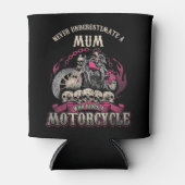 ムームママバイクもしくは自転車に乗る人チックレディーネーブンモーター 缶クーラー (正面)