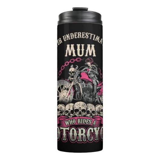 ムームマムバイクもしくは自転車に乗る人ひよこレディーネバーエスタミートモーター タンブラー (正面)