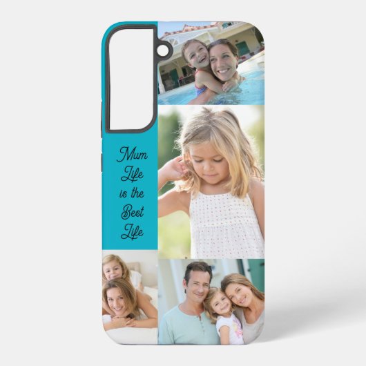 ムームライフはライフ最高の4フォトターコイズ SAMSUNG GALAXYケース (裏面)