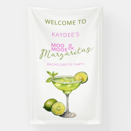 ムームーとマルガリータのブライズメイド歓迎サイン 横断幕 (縦)