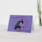 ムーム乳母車ランナー誕生日カード カード (正面)