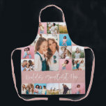 ムーム写真コラージュモダンタイポグラフィシンプルピンク エプロン<br><div class="desc">世界で最もガーリー偉大なモダンムームピッ数々のクの写真のタイポグラフィはミニマル、母の日、誕生日、クリスマス、復活祭、卒業式、学年の終わりまたはデコールの贈り物デザイン。</div>