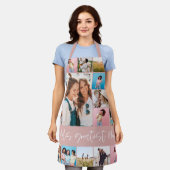 ムーム写真コラージュモダンタイポグラフィシンプルピンク エプロン (着用した状態)