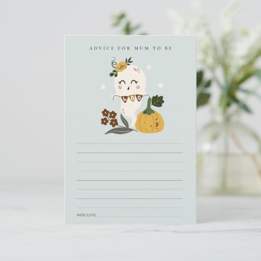 ムーム幽霊シャワー用ハロウィーンアドバイス エンクロージャーカード (スタンド正面)