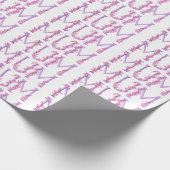 ムーム文字&オーキッドウォーターカラーアートお祝いラップ ラッピングペーパー (角)