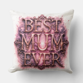 ムーム最高のエバー引用文バタフライピンク クッション