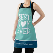 ムーム最高のママエバーハートティール（緑がかった色）ターコイズ エプロン (インサイチュ)