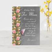 ムーム誕生日カード – バラとbの誕生日カード カード (黄色い花)