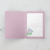 ムーム誕生日カード – 水彩あじさい カード (内部)