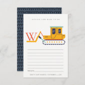 ムーム赤ちゃんシャワー用かわいいモノグラムフォークリフトアドバイス エンクロージャーカード (正面/裏面)