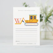 ムーム赤ちゃんシャワー用かわいいモノグラムフォークリフトアドバイス エンクロージャーカード (スタンド正面)