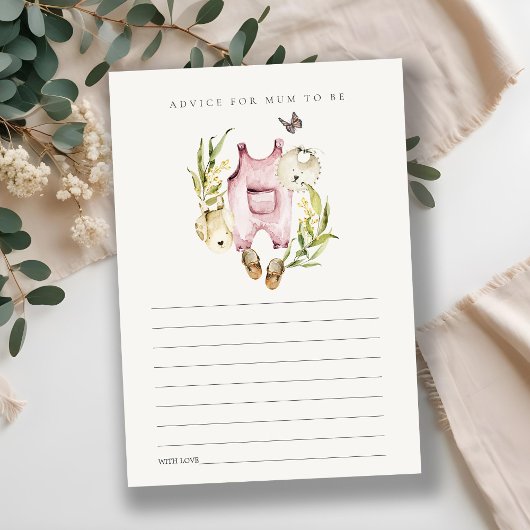 ムーム赤ちゃんシャワー用の葉の多い葉着アドバイス エンクロージャーカード