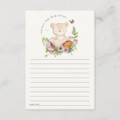 ムーム赤ちゃんシャワー用クマ花籠ピンクアドバイス エンクロージャーカード (正面)