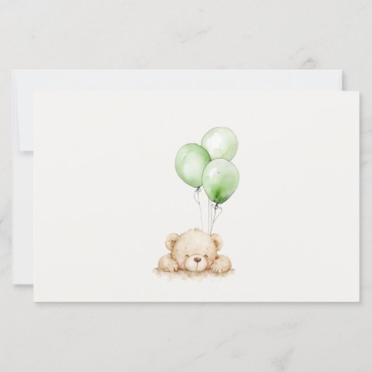 ムーム赤ちゃんシャワー用グリーンベアーバルーンアドバイス (裏面)