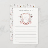 ムーム赤ちゃんシャワー用ピンクワイルドフラワークレストアドバイス エンクロージャーカード (正面/裏面)