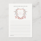 ムーム赤ちゃんシャワー用ピンクワイルドフラワークレストアドバイス エンクロージャーカード (正面)