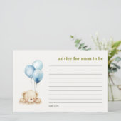 ムーム赤ちゃんシャワー用ブルーベアーバルーンアドバイス (スタンド正面)