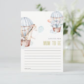 ムーム赤ちゃんシャワー用熱風船動物アドバイス エンクロージャーカード (スタンド正面)