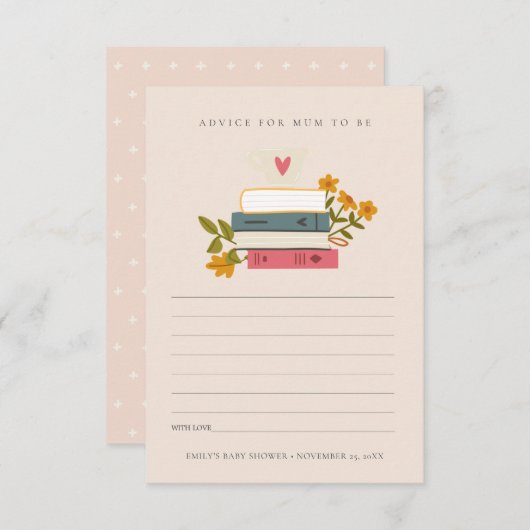 ムーム赤ちゃんシャワー用積み重ね本フローラアドバイス エンクロージャーカード (正面/裏面)