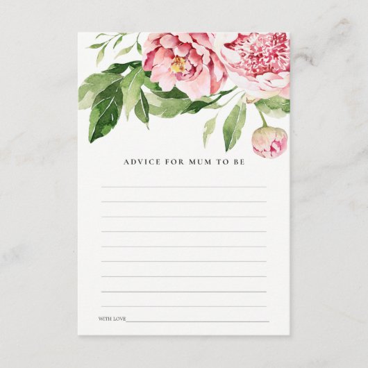 ムーム赤面シャワー用ソフトフローラ牡丹アドバイス エンクロージャーカード (正面)