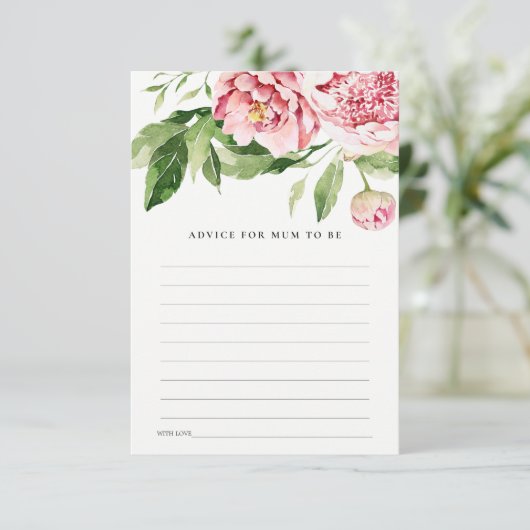 ムーム赤面シャワー用ソフトフローラ牡丹アドバイス エンクロージャーカード (スタンド正面)