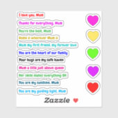 ムーム・ステッカーが大好き（メッセージ・ギフト） シール (シート)