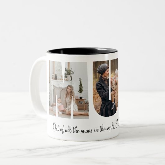 ムーム・フォトコラージュ母の日のプレゼント ツートーンマグカップ (正面左)