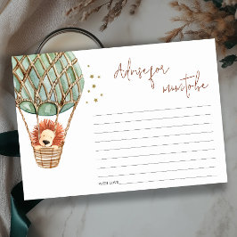 ムーム・ベイビー・シャワーの熱気球ライオン エンクロージャーカード