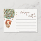 ムーム・ベイビー・シャワーの熱気球ライオン エンクロージャーカード (正面)