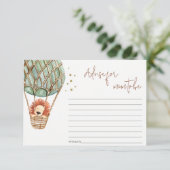 ムーム・ベイビー・シャワーの熱気球ライオン エンクロージャーカード (スタンド正面)