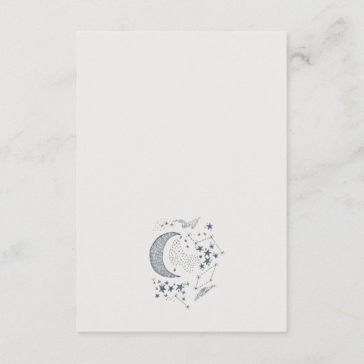 ムーム・ベイビー・シャワー用の天星の星空の夜アドバイス エンクロージャーカード (裏面)