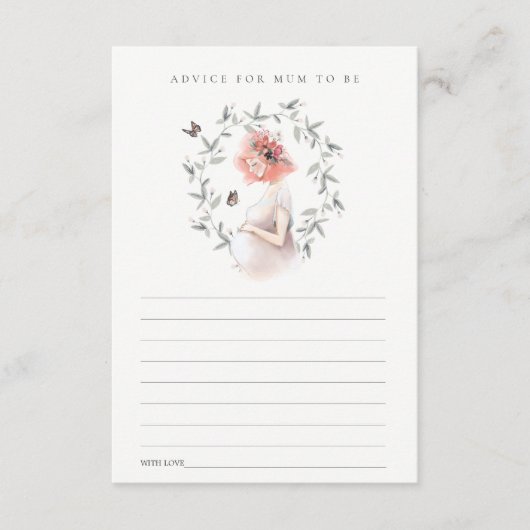ムーム・ベイビー・シャワー用の妊婦アドバイス エンクロージャーカード (正面)