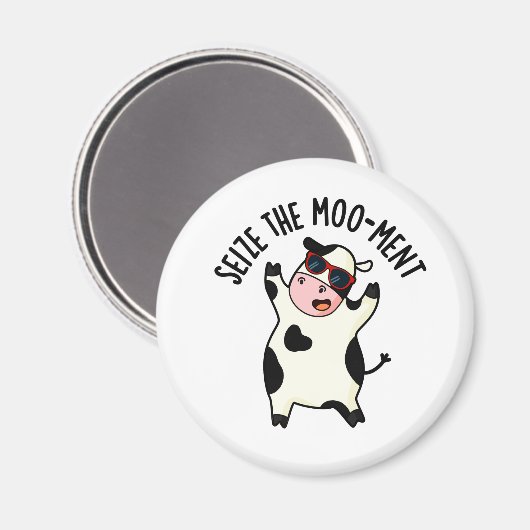ムーメントの牛のおもしろいフンをつかむ マグネット (正面/裏面)