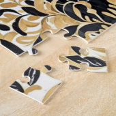 ムーランルージュスタイル、ブラックと金ゴールド、リッチな贅沢 ジグソーパズル (側面)