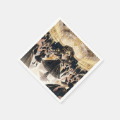 ムーランルージュスタイル、ブラックと金ゴールド、リッチな贅沢 スタンダードカクテルナプキン (角)